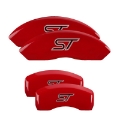 Picture of MGP Front set 2 Caliper Covers Engraved Front MGP Red finish silver ch