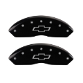 Picture of MGP Front set 2 Caliper Covers Engraved Front Bowtie Black finish silver ch