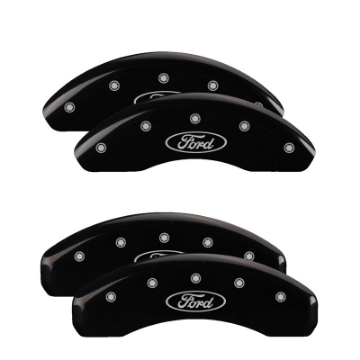 Picture of MGP 4 Caliper Covers Engraved Front & Rear Oval logo-Ford Black finish silver ch