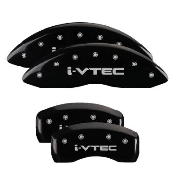 Picture of MGP Front set 2 Caliper Covers Engraved Front Vtec Black finish silver ch