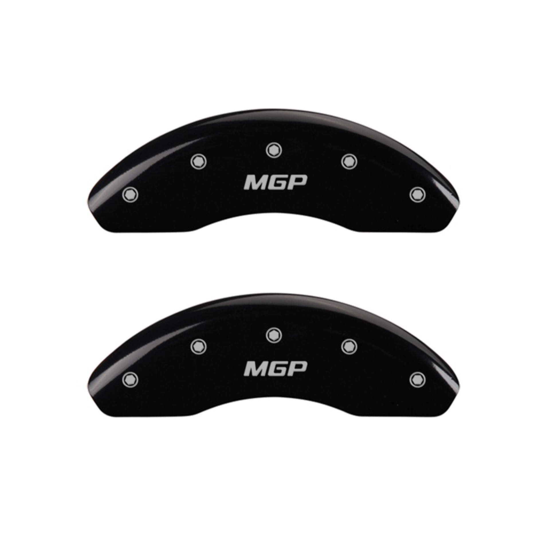 Picture of MGP Front set 2 Caliper Covers Engraved Front MGP Black finish silver ch