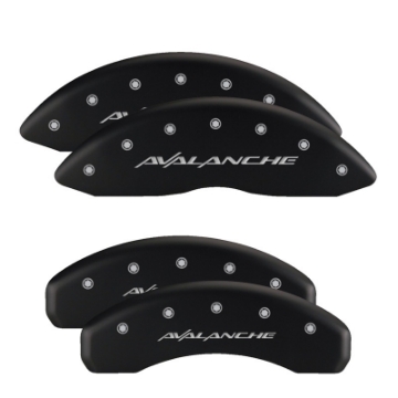 Picture of MGP 4 Caliper Covers Engraved Front & Rear Bowtie Red finish silver ch