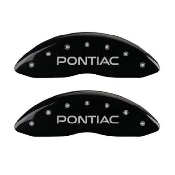 Picture of MGP 4 Caliper Covers 98-02 Pontiac Firebird Ex WS6 Front Pontiac Rear Arrow Blk Finish Silver Char