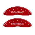 Picture of MGP 4 Caliper Covers Engraved Front & Rear Pontiac Red finish silver ch
