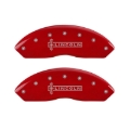 Picture of MGP 4 Caliper Covers Engraved Front Lincoln Engraved Rear Star logo Red finish silver ch