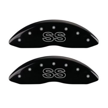 Picture of MGP 4 Caliper Covers Engraved Front & Rear Classic-SS Black finish silver ch