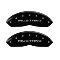 Picture of MGP 4 Caliper Covers Engraved Front Mustang Engraved Rear SN95-GT Black finish silver ch