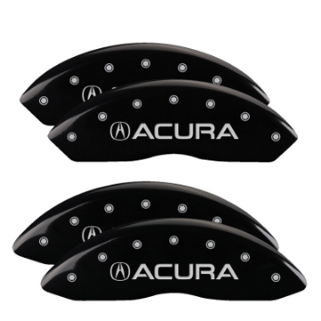 Picture of MGP 4 Caliper Covers Engraved Front & Rear Acura Black finish silver ch
