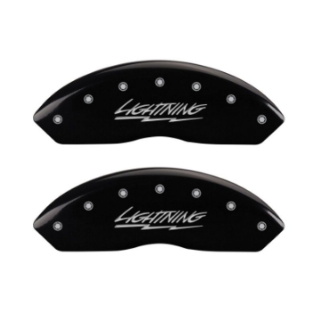 Picture of MGP 4 Caliper Covers Engraved Front & Rear Lightning Black finish silver ch