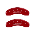 Picture of MGP 4 Caliper Covers Engraved Front & Rear Lightning Red finish silver ch