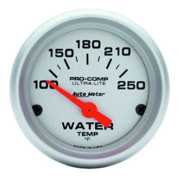 Picture of Autometer Ultra-Lite 52mm 100-250 Deg F Short Sweep ElectricWater Temp Gauge