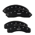 Picture of MGP 4 Caliper Covers Engraved Front & Rear Silverado style-SS Red finish silver ch