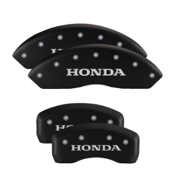 Picture of MGP 4 Caliper Covers Engraved Front & Rear Vtech Black finish silver ch