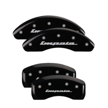 Picture of MGP 4 Caliper Covers Engraved Front & Rear Impala Black finish silver ch