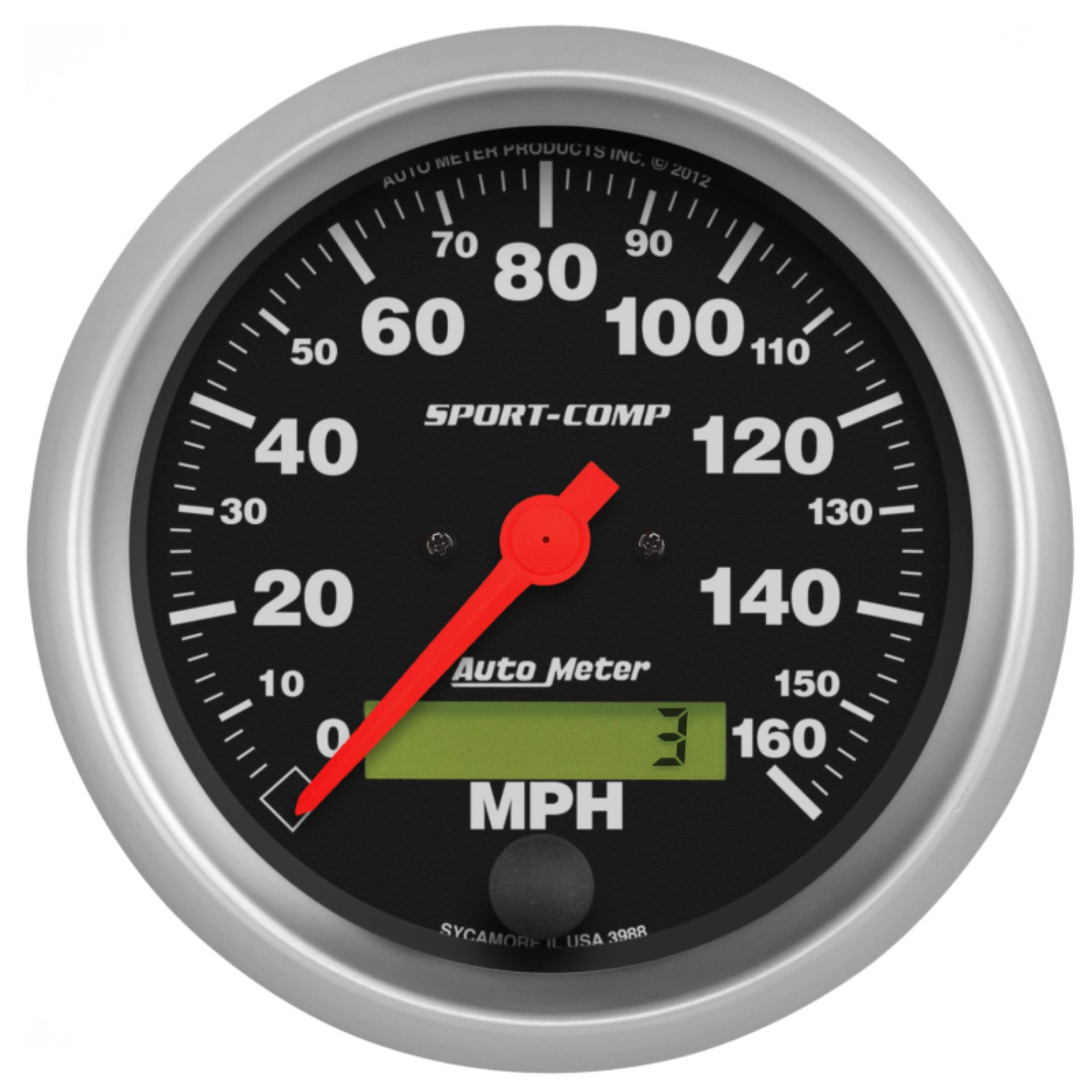 Picture of Autometer Sport-Comp 3-3-8 inch 160 MPH Electronic Speedometer Gauge