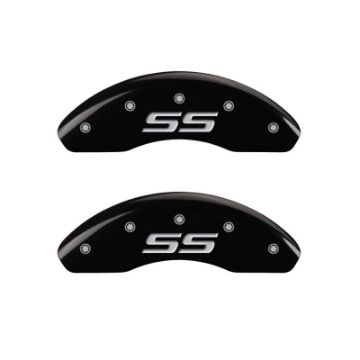 Picture of MGP 4 Caliper Covers Engraved Front & Rear Monte Carlo style-SS Black finish silver ch
