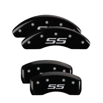 Picture of MGP 4 Caliper Covers Engraved Front & Rear Monte Carlo style-SS Black finish silver ch