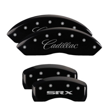 Picture of MGP 4 Caliper Covers Engraved Front & Rear GMC Black finish silver ch