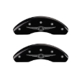 Picture of MGP 4 Caliper Covers Engraved Front & Rear Style 1-Chrysler Wing Black finish silver ch