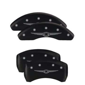 Picture of MGP 4 Caliper Covers Engraved Front & Rear MOPAR Black finish silver ch