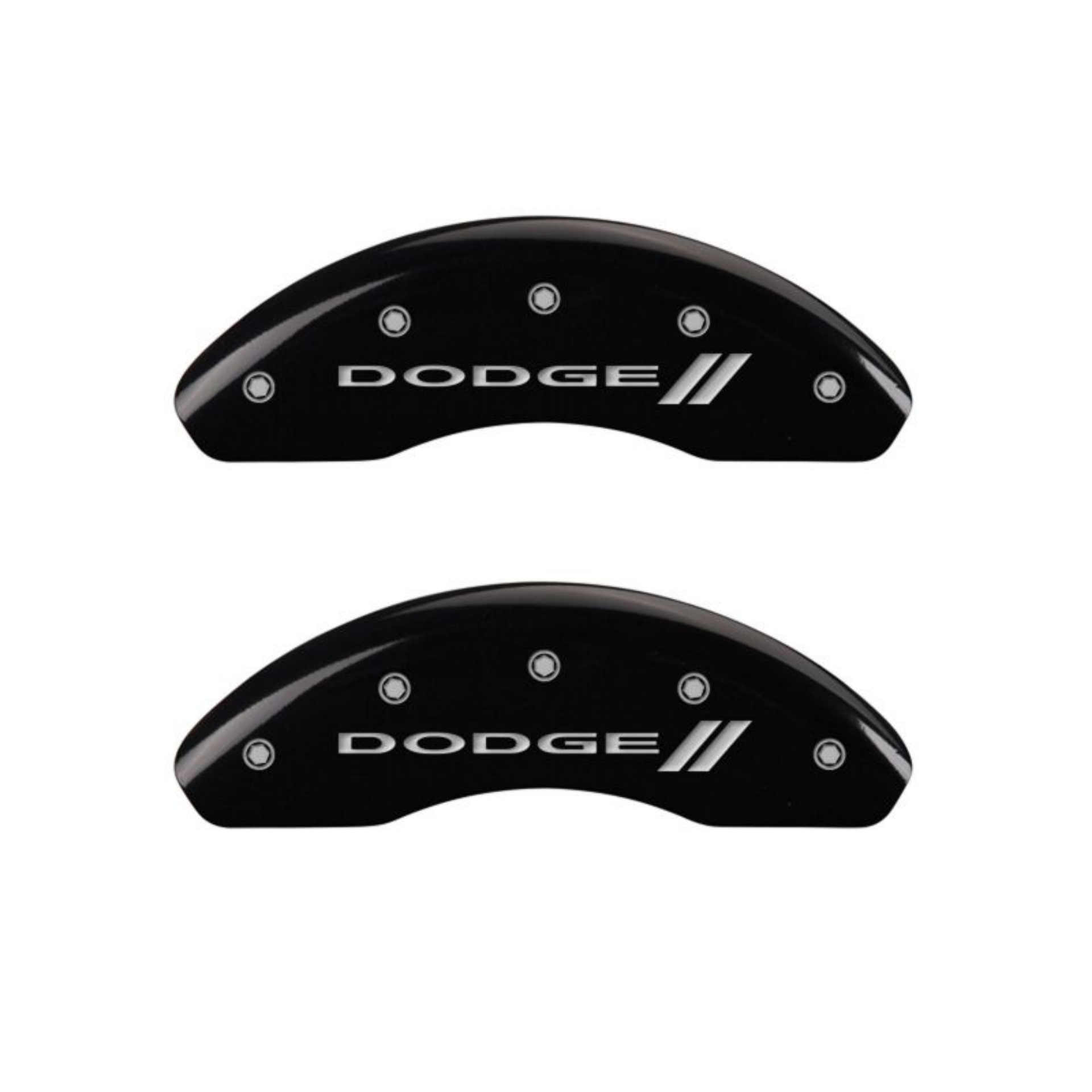 Picture of MGP 4 Caliper Covers Engraved Front & Rear With stripes-Dodge Black finish silver ch