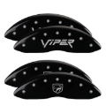 Picture of MGP 4 Caliper Covers Engraved Front Gen 2-Viper Engraved Rear Gen 2-Snake Black finish silver ch