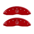 Picture of MGP 4 Caliper Covers Engraved Front Gen 2-Viper Engraved Rear Gen 2-Snake Red finish silver ch