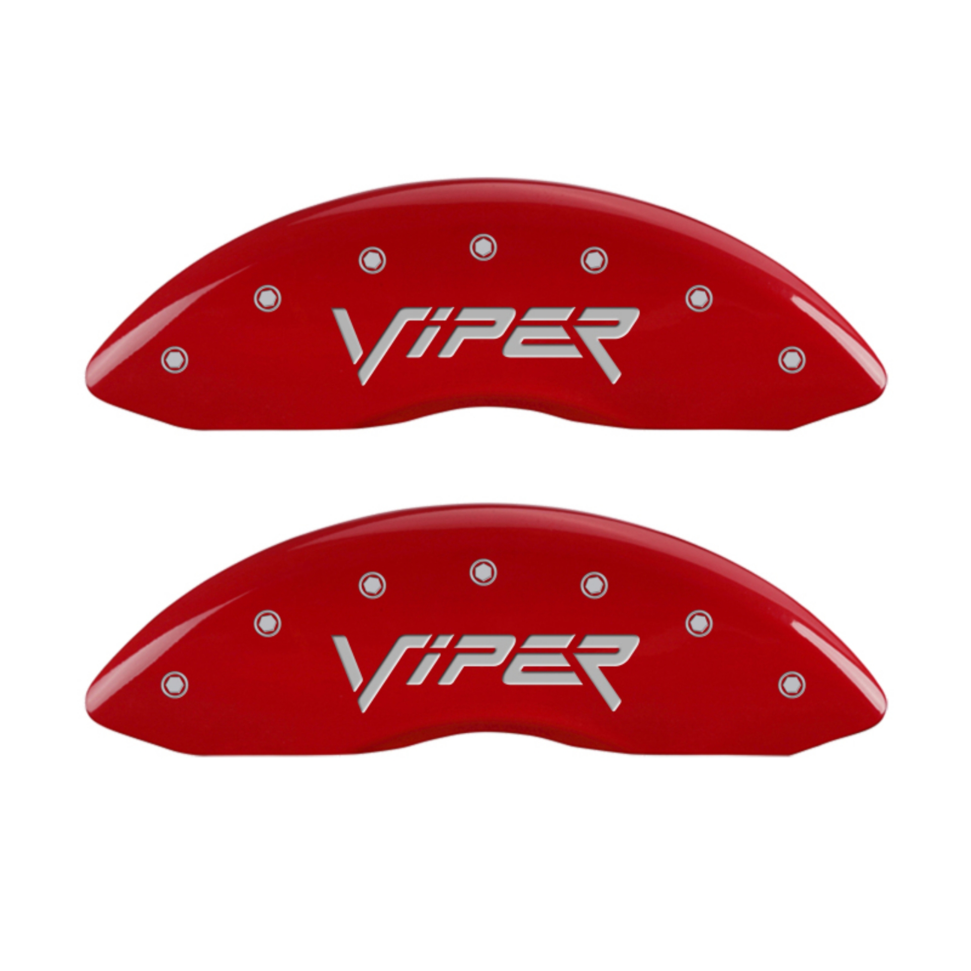 Picture of MGP 4 Caliper Covers Engraved Front & Rear Gen 2-Viper Red finish silver ch