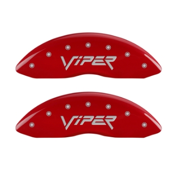 Picture of MGP 4 Caliper Covers Engraved Front & Rear Gen 2-Viper Red finish silver ch