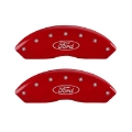 Picture of MGP 4 Caliper Covers Engraved Front & Rear Oval logo-Ford Red finish silver ch