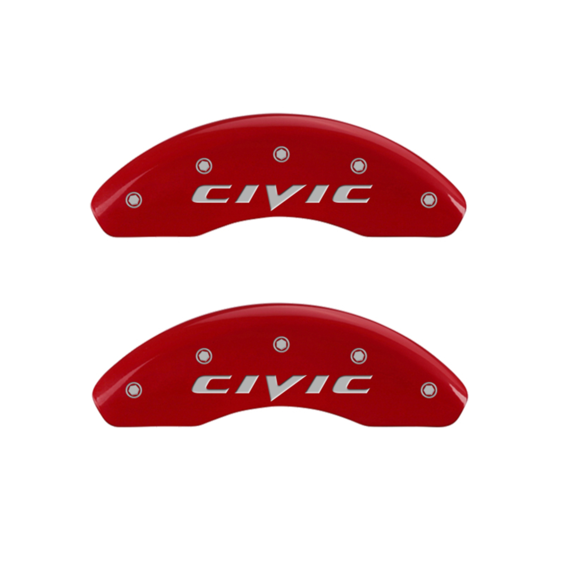 Picture of MGP 4 Caliper Covers Engraved Front Civic Engraved Rear 2015-CIVIC Red finish silver ch
