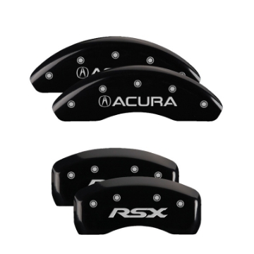 Picture of MGP 4 Caliper Covers Engraved Front Acura Engraved Rear RSX Black finish silver ch