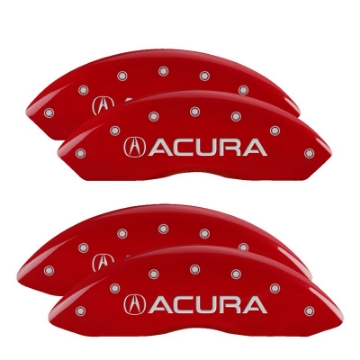 Picture of MGP 4 Caliper Covers Engraved Front & Rear MGP Red finish silver ch