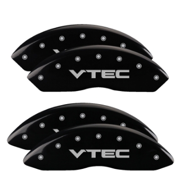 Picture of MGP 4 Caliper Covers Engraved Front & Rear Vtech Black finish silver ch