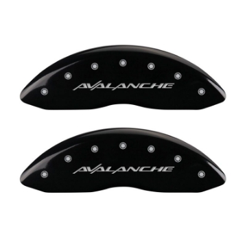 Picture of MGP 4 Caliper Covers Engraved Front & Rear Avalanche Black finish silver ch