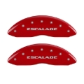 Picture of MGP 4 Caliper Covers Engraved Front Escalade Engraved Rear ESV Red finish silver ch