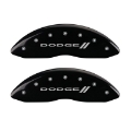 Picture of MGP 4 Caliper Covers Engraved Front & Rear With stripes-Dodge Black finish silver ch
