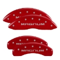 Picture of MGP 4 Caliper Covers Engraved Front & Rear With stripes-Dodge Black finish silver ch