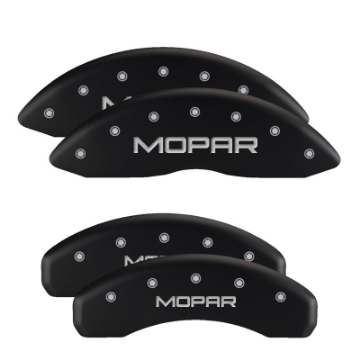 Picture of MGP 4 Caliper Covers Engraved Front & Rear With out stripes-Dodge Red finish silver ch