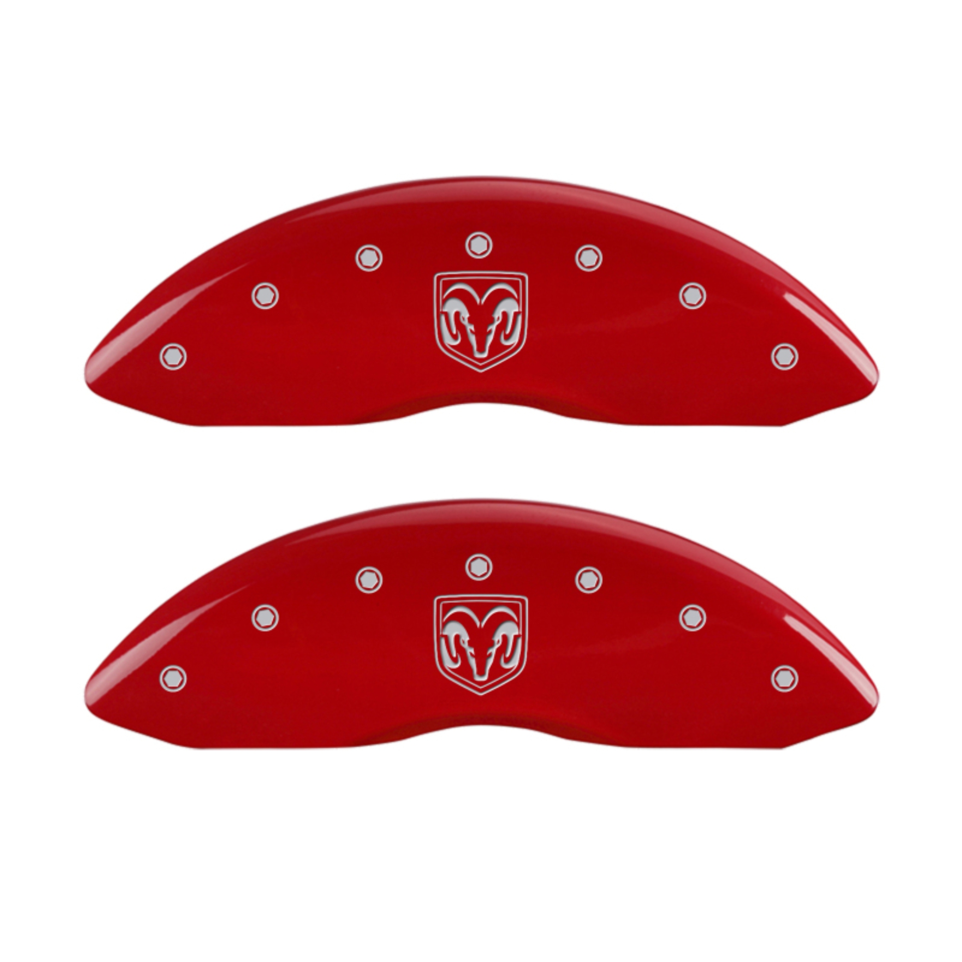 Picture of MGP 4 Caliper Covers Engraved Front RAM Engraved Rear RAMHEAD Red finish silver ch