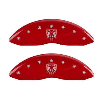 Picture of MGP 4 Caliper Covers Engraved Front RAM Engraved Rear RAMHEAD Red finish silver ch