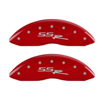Picture of MGP 4 Caliper Covers Engraved Front & Rear SSR Red finish silver ch