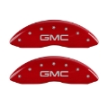 Picture of MGP 4 Caliper Covers Engraved Front & Rear GMC Red finish silver ch