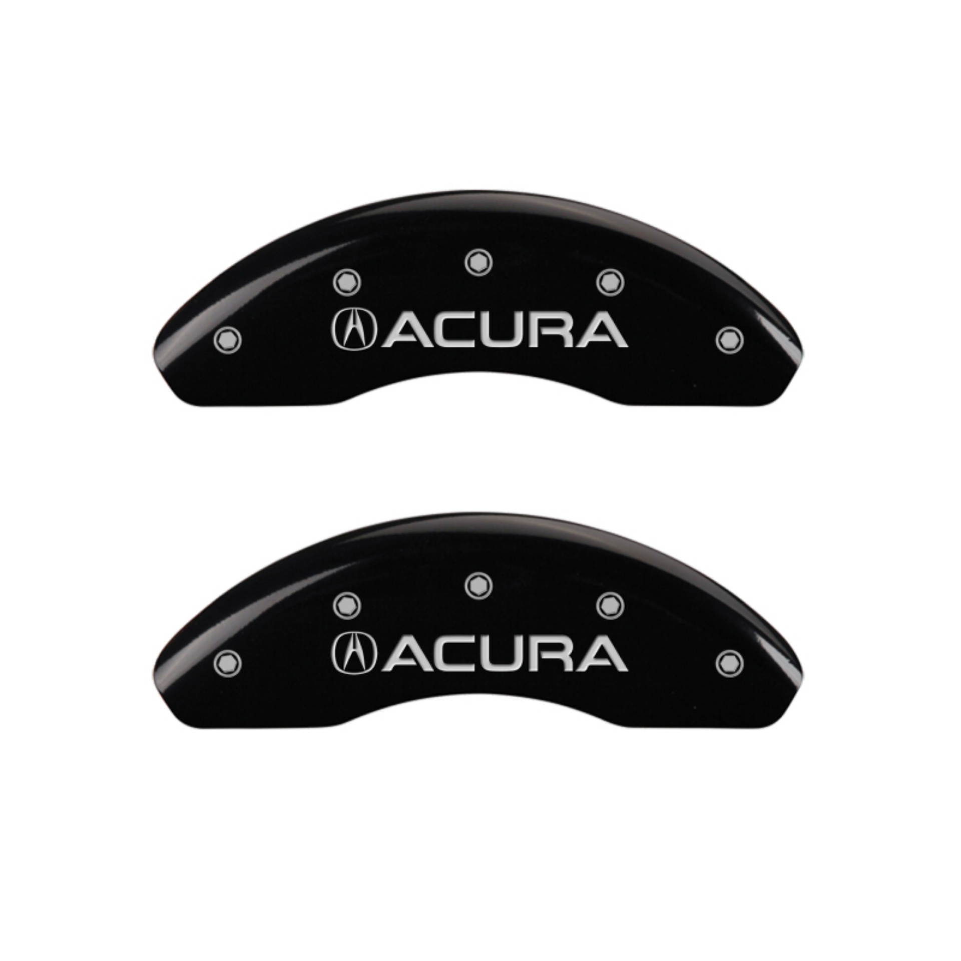 Picture of MGP 4 Caliper Covers Engraved Front & Rear Acura Black finish silver ch
