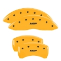 Picture of MGP 4 Caliper Covers Engraved Front & Rear MGP Yellow finish black ch