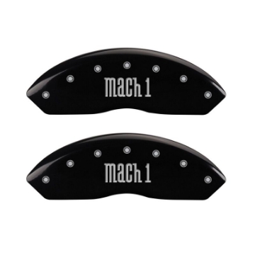 Picture of MGP 4 Caliper Covers Engraved Front & Rear Mach 1 Black finish silver ch