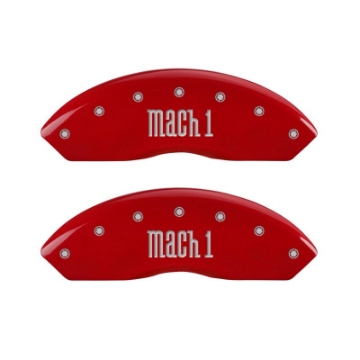 Picture of MGP 4 Caliper Covers Engraved Front & Rear Mach 1 Red finish silver ch