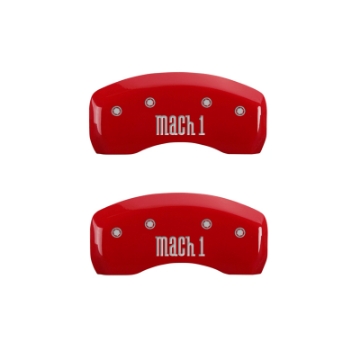 Picture of MGP 4 Caliper Covers Engraved Front & Rear Mach 1 Red finish silver ch