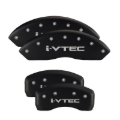 Picture of MGP 4 Caliper Covers Engraved Front Honda Engraved Rear H Logo Black finish silver ch