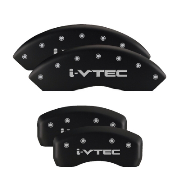 Picture of MGP 4 Caliper Covers Engraved Front Honda Engraved Rear H Logo Black finish silver ch